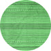 Round Oriental Emerald Green Modern Rug, abs4211emgrn