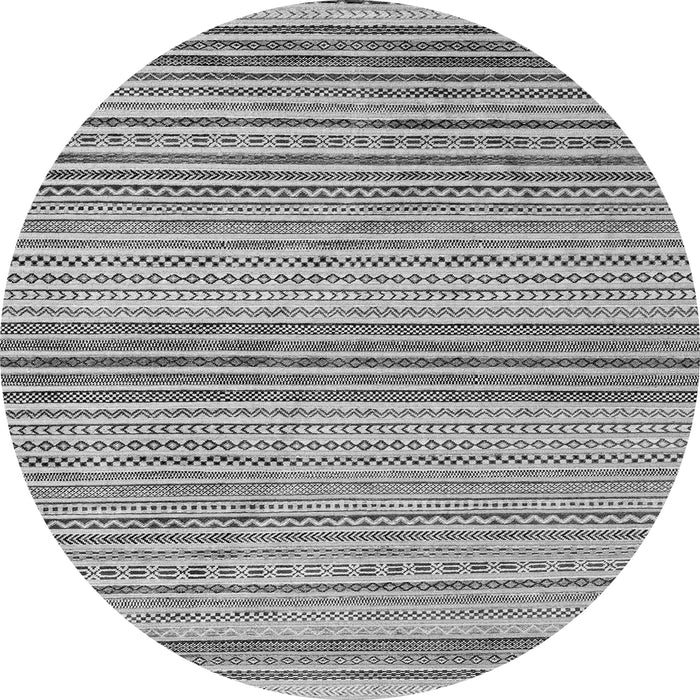 Round Oriental Gray Modern Rug, abs4211gry