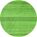 Round Oriental Green Modern Rug, abs4211grn