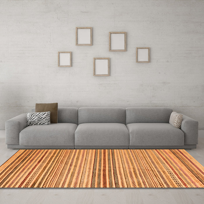 Machine Washable Oriental Orange Modern Area Rugs in a Living Room, wshabs4211org