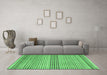 Machine Washable Oriental Emerald Green Modern Area Rugs in a Living Room,, wshabs4211emgrn