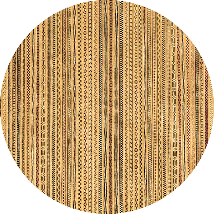 Round Machine Washable Oriental Brown Modern Rug, wshabs4211brn