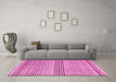 Machine Washable Oriental Pink Modern Rug in a Living Room, wshabs4211pnk