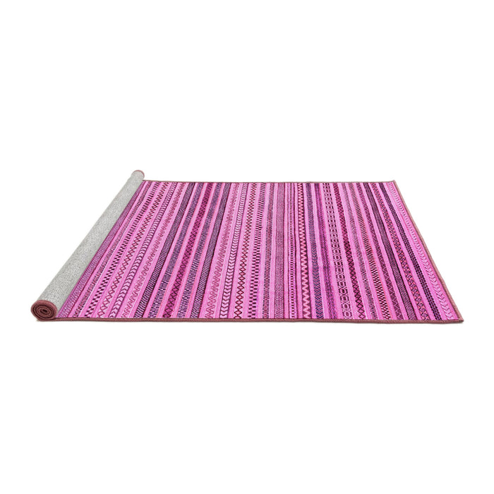 Sideview of Machine Washable Oriental Pink Modern Rug, wshabs4211pnk