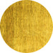 Round Oriental Yellow Modern Rug, abs4212yw