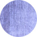 Round Oriental Blue Modern Rug, abs4212blu