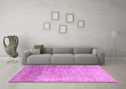 Machine Washable Oriental Purple Modern Area Rugs in a Living Room, wshabs4212pur