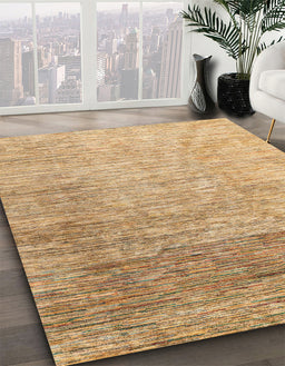 Abstract Chocolate Brown Oriental Rug in Family Room, abs4212