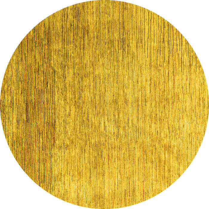 Round Machine Washable Oriental Yellow Modern Rug, wshabs4212yw