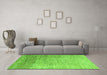 Machine Washable Oriental Green Modern Area Rugs in a Living Room,, wshabs4212grn