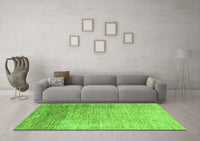 Machine Washable Oriental Green Modern Rug, wshabs4212grn