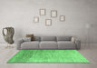 Machine Washable Oriental Emerald Green Modern Area Rugs in a Living Room,, wshabs4212emgrn