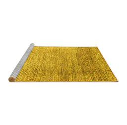 Sideview of Machine Washable Oriental Yellow Modern Rug, wshabs4212yw
