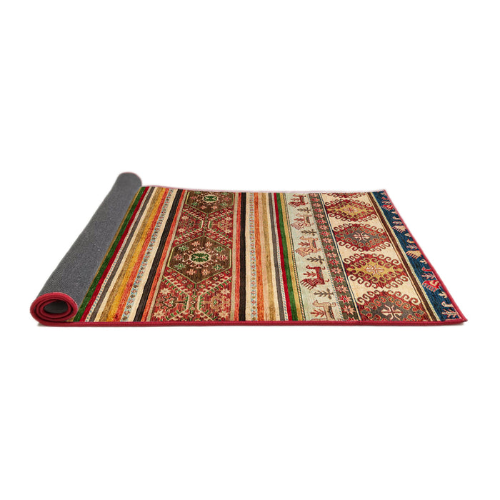 Sideview of Abstract Fire Brick Red Oriental Rug, abs4213