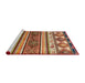 Sideview of Machine Washable Abstract Fire Brick Red Rug, wshabs4213