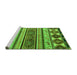 Sideview of Machine Washable Oriental Green Modern Area Rugs, wshabs4213grn