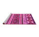 Sideview of Machine Washable Oriental Pink Modern Rug, wshabs4213pnk