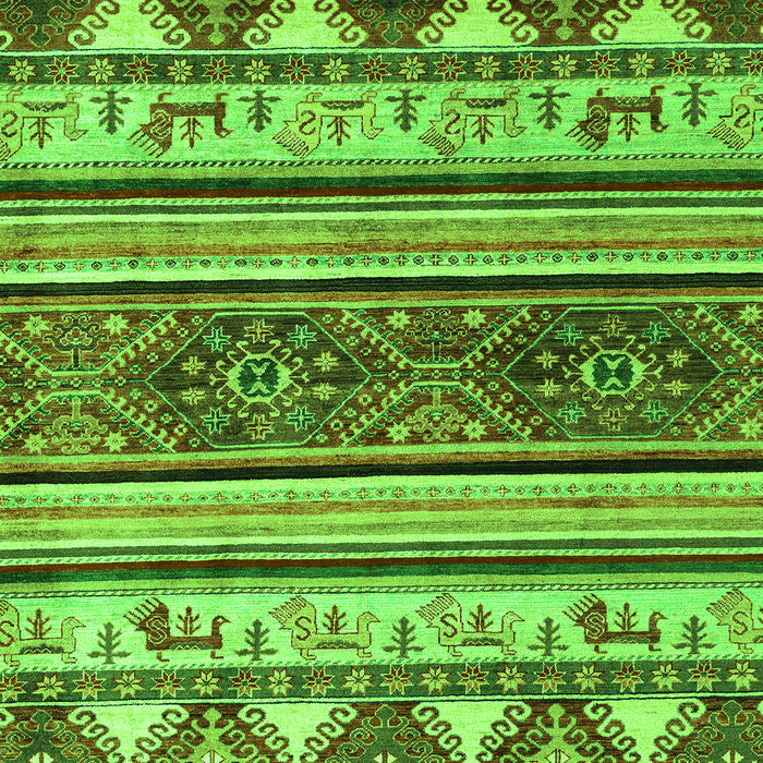 Machine Washable Oriental Green Modern Area Rugs, wshabs4213grn