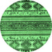 Round Oriental Emerald Green Modern Rug, abs4213emgrn