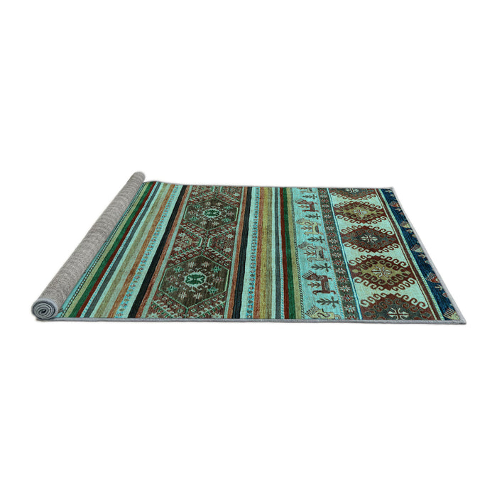 Sideview of Machine Washable Oriental Light Blue Modern Rug, wshabs4213lblu