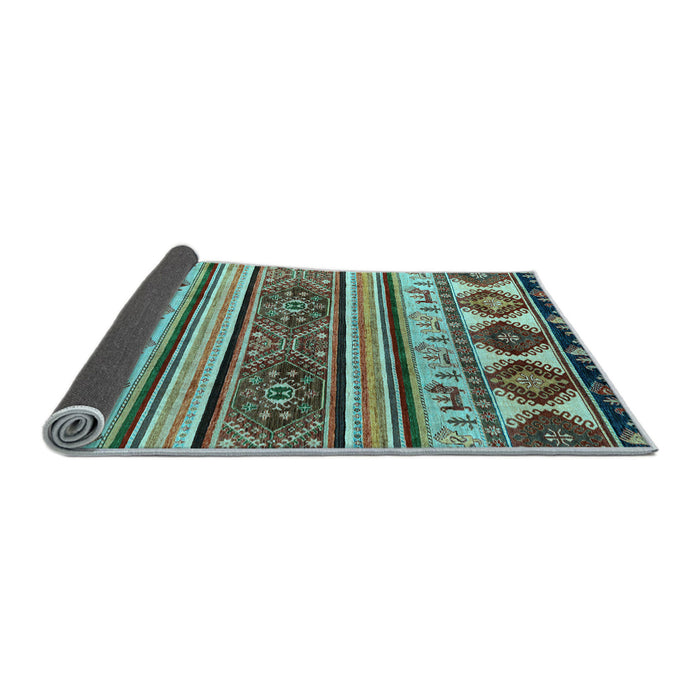 Sideview of Oriental Light Blue Modern Rug, abs4213lblu