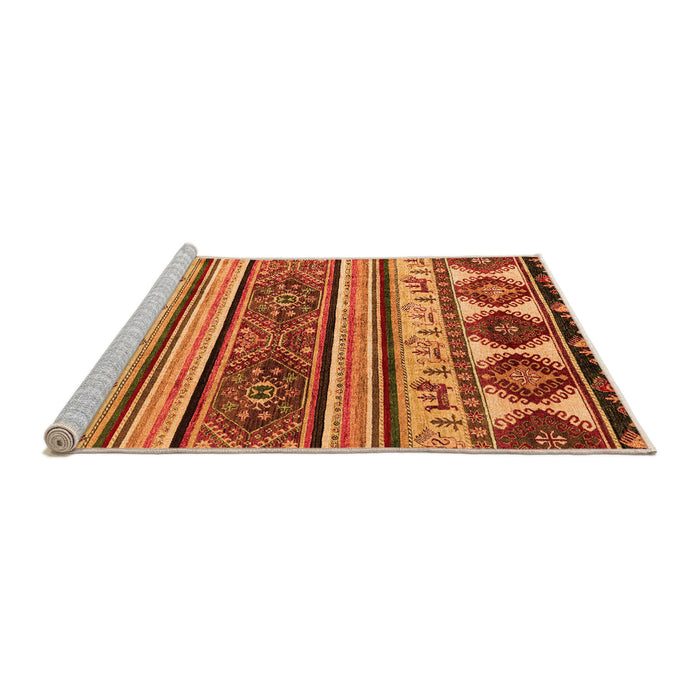 Sideview of Machine Washable Oriental Orange Modern Area Rugs, wshabs4213org