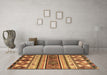 Machine Washable Oriental Brown Modern Rug in a Living Room,, wshabs4213brn