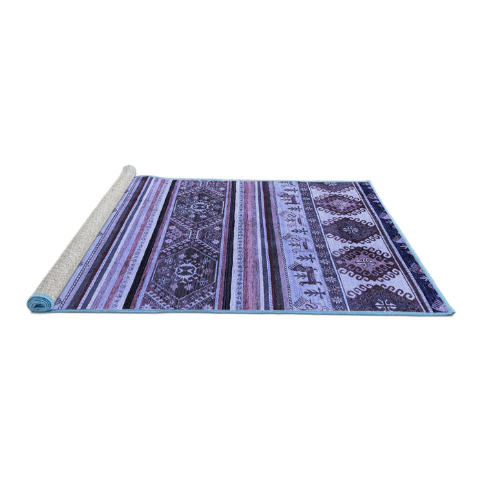 Sideview of Machine Washable Oriental Blue Modern Rug, wshabs4213blu