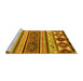 Sideview of Machine Washable Oriental Yellow Modern Rug, wshabs4213yw