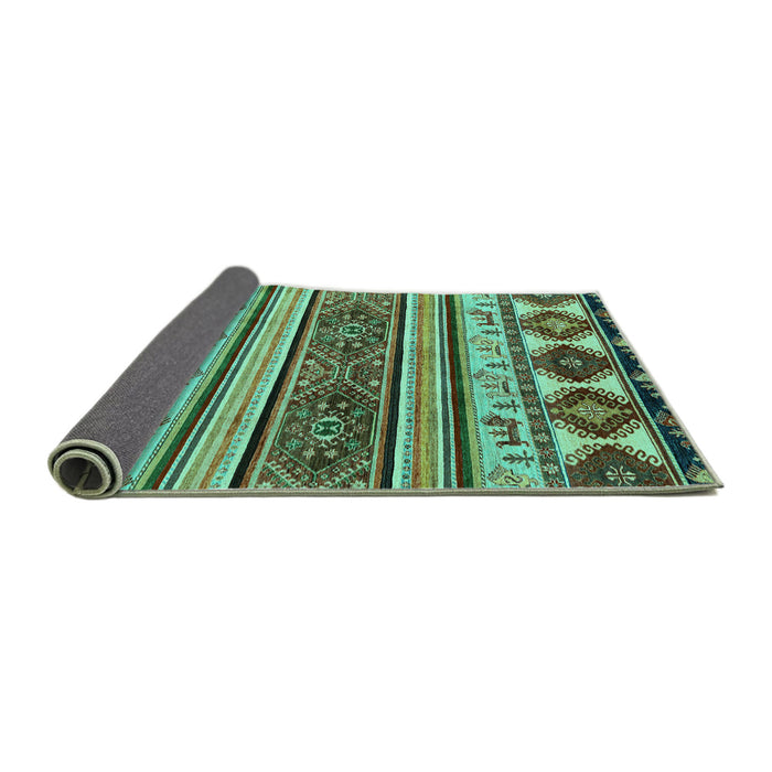 Sideview of Oriental Turquoise Modern Rug, abs4213turq