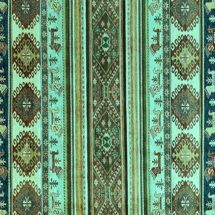 Square Machine Washable Oriental Turquoise Modern Area Rugs, wshabs4213turq