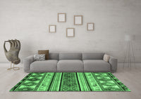 Machine Washable Oriental Emerald Green Modern Rug, wshabs4213emgrn