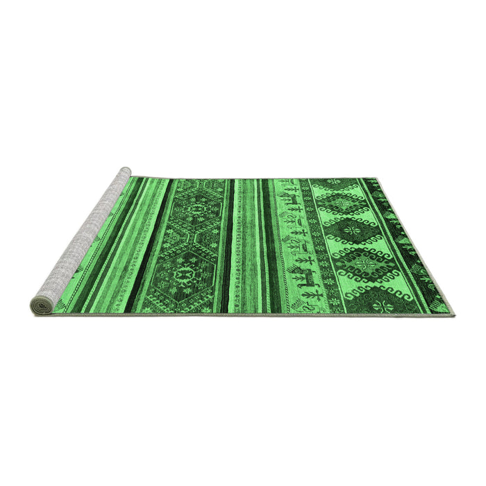 Sideview of Machine Washable Oriental Emerald Green Modern Area Rugs, wshabs4213emgrn