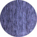 Round Oriental Blue Modern Rug, abs4214blu