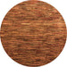 Round Machine Washable Oriental Orange Modern Area Rugs, wshabs4214org