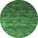 Round Oriental Emerald Green Modern Rug, abs4214emgrn