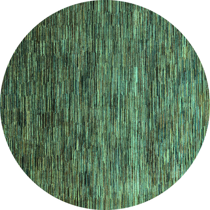 Round Machine Washable Oriental Turquoise Modern Area Rugs, wshabs4214turq