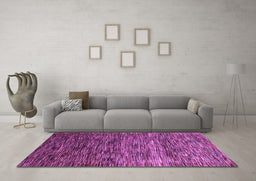 Machine Washable Oriental Purple Modern Area Rugs in a Living Room, wshabs4214pur