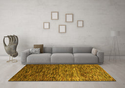 Machine Washable Oriental Yellow Modern Rug in a Living Room, wshabs4214yw