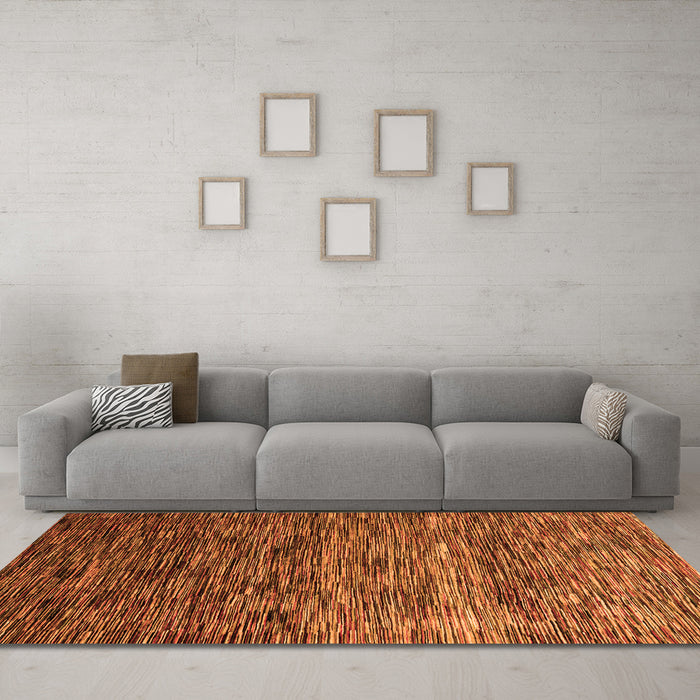 Machine Washable Oriental Orange Modern Area Rugs in a Living Room, wshabs4214org