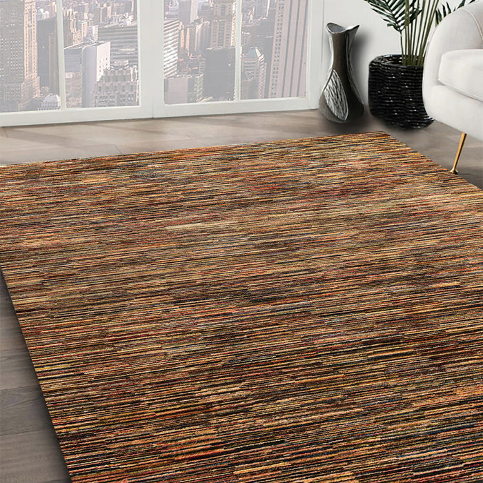 Machine Washable Abstract Vermilion Red Rug in a Family Room, wshabs4214