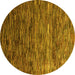 Round Oriental Yellow Modern Rug, abs4214yw