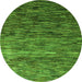 Round Oriental Green Modern Rug, abs4214grn