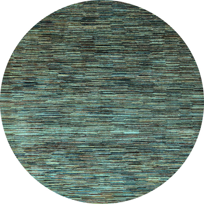 Round Oriental Light Blue Modern Rug, abs4214lblu