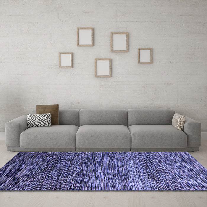 Machine Washable Oriental Blue Modern Rug in a Living Room, wshabs4214blu