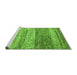 Sideview of Machine Washable Oriental Green Modern Area Rugs, wshabs4215grn