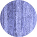 Round Oriental Blue Modern Rug, abs4215blu