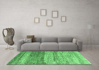 Machine Washable Oriental Emerald Green Modern Rug, wshabs4215emgrn