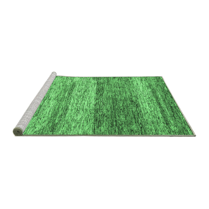 Sideview of Machine Washable Oriental Emerald Green Modern Area Rugs, wshabs4215emgrn