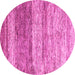 Round Oriental Pink Modern Rug, abs4215pnk